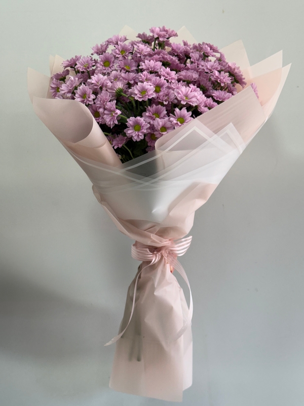 Lila Krizantem Papatya Buketi